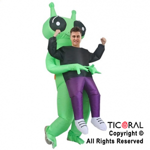 DISFRAZ INFLABLE ALIEN CON SECUESTRADO ADULTO 2,10 MT